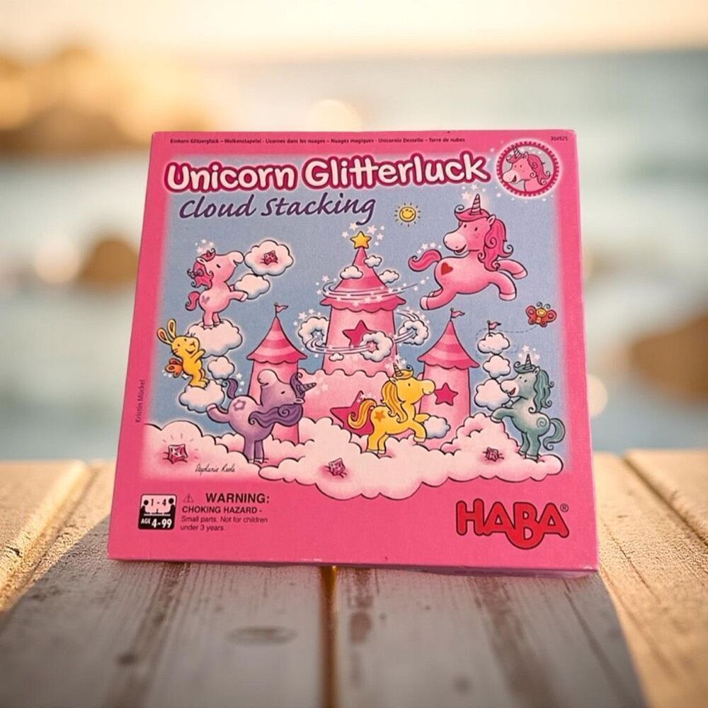 Haba Unicorn Glitterluck Cloud Stacking Game COMPLETE
